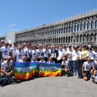 Il gruppo in p. san marco con il vicesindaco di Venezia