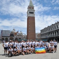 Gruppo ciclisti in p. san marco